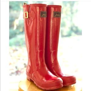 Red Joules wellies rain boots.